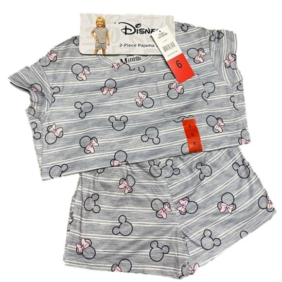 Disney Other - Disney Girl's Pajamas Sleepwear Top Shorts Set Gray Size 6 NWT